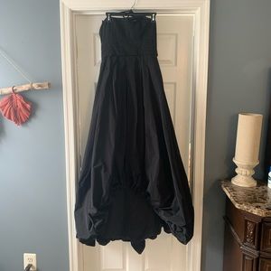 Black strapless empire waist ball gown